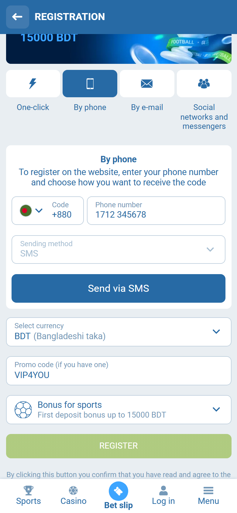 1xBet promo code Bangladesh VIP4YOU — Bangladesh registration By phone +880 BDT first deposit bonus up to 15000 BDT REGISTER 1xBet promo code Bangladesh VIP4YOU — Bangladesh registration By phone +880 BDT first deposit bonus up to 15000 BDT REGISTER