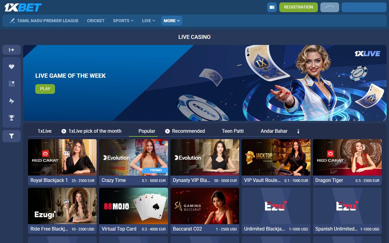 1xBet live casino India — 1XLIVE Velvet Blackjack Roulette India flag mobile