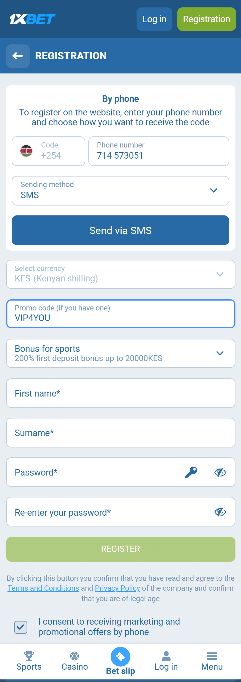1xBet promo code Kenya VIP4YOU — 1xbet.co.ke By phone +254 KES 200% first deposit bonus up to 20000KES REGISTER