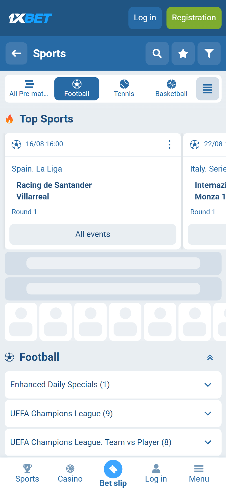 1xBet Nigeria football line 1xbet.ng — Sports Football La Liga Champions League Top Sports